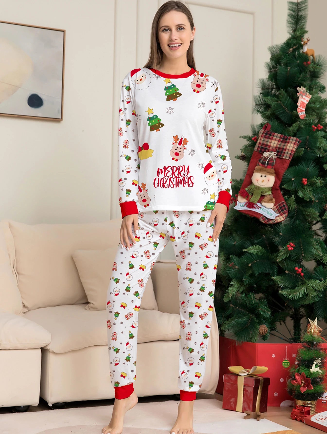 Long Sleeve White Top & Pants Set