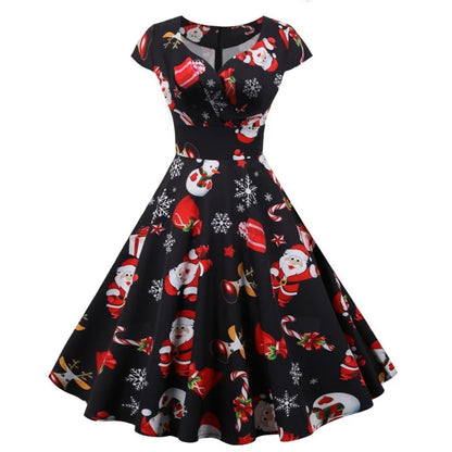 Snowman Print Swing Dress