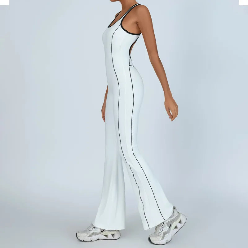 Backless Flare Yoga Jumpsuit