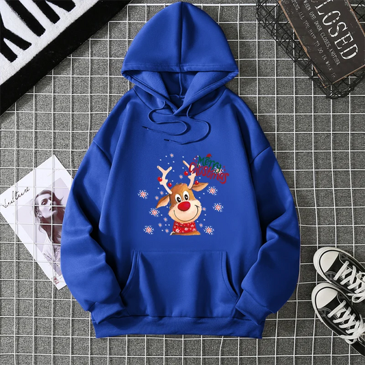 Streetwear Christmas Deer Pullover