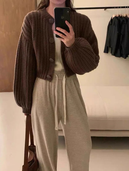 Short Knit Poncho Cardigan