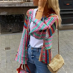 Multicolor Crochet Knit Cardigan