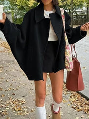 Oblique Button Batwing Jacket