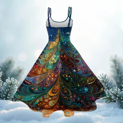 Forest Print Swing Slip Dress