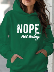 NOPE Not Today Suede Hoodie