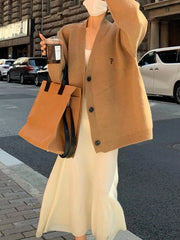 Women’s Solid Woolen Cape Coat