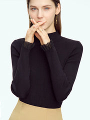 Mock Neck Slim Knit Sweater