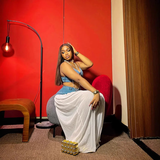 Denim Cami Wide Leg Set