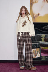 3D Bear Embroidered Hoodie