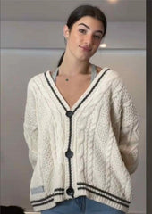 Star Embroidery Oversized Cardigan
