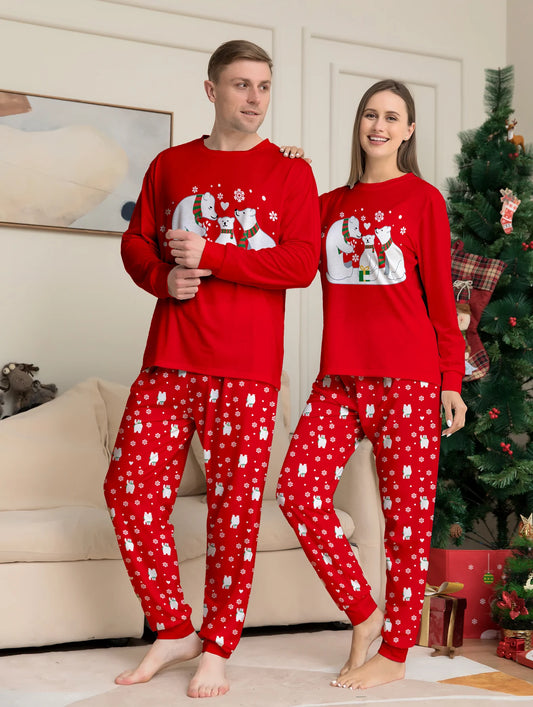 Red Polar Bear "Merry Christmas" Pajama Set