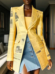 High Street Newspaper Printed Blazer