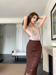 Vintage French Style Pencil Skirt