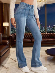Gray Stretch Flared Jeans
