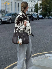 Cow Print Lapel Jacket