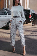 Sequin Straight Leg Jeans