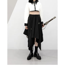 Dark Gothic Irregular Midi Skirt