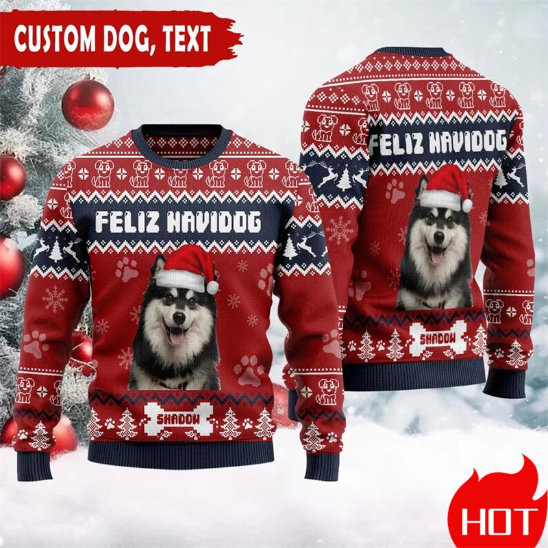 Custom Photo 3D Print Ugly Christmas Sweater