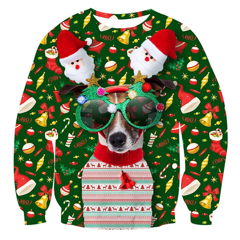 3D Goat Print Ugly Christmas Sweater