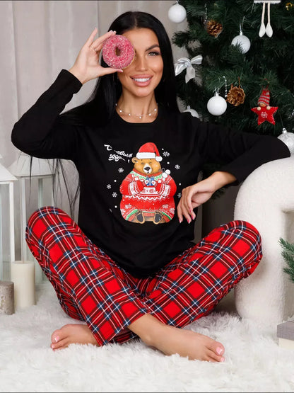 Bears Print Long Sleeve Pajama Set