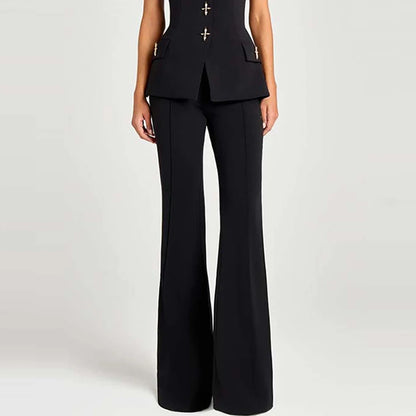 Solid Blazer Three Piece Set