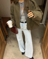 Retro Suede Zipper Jacket