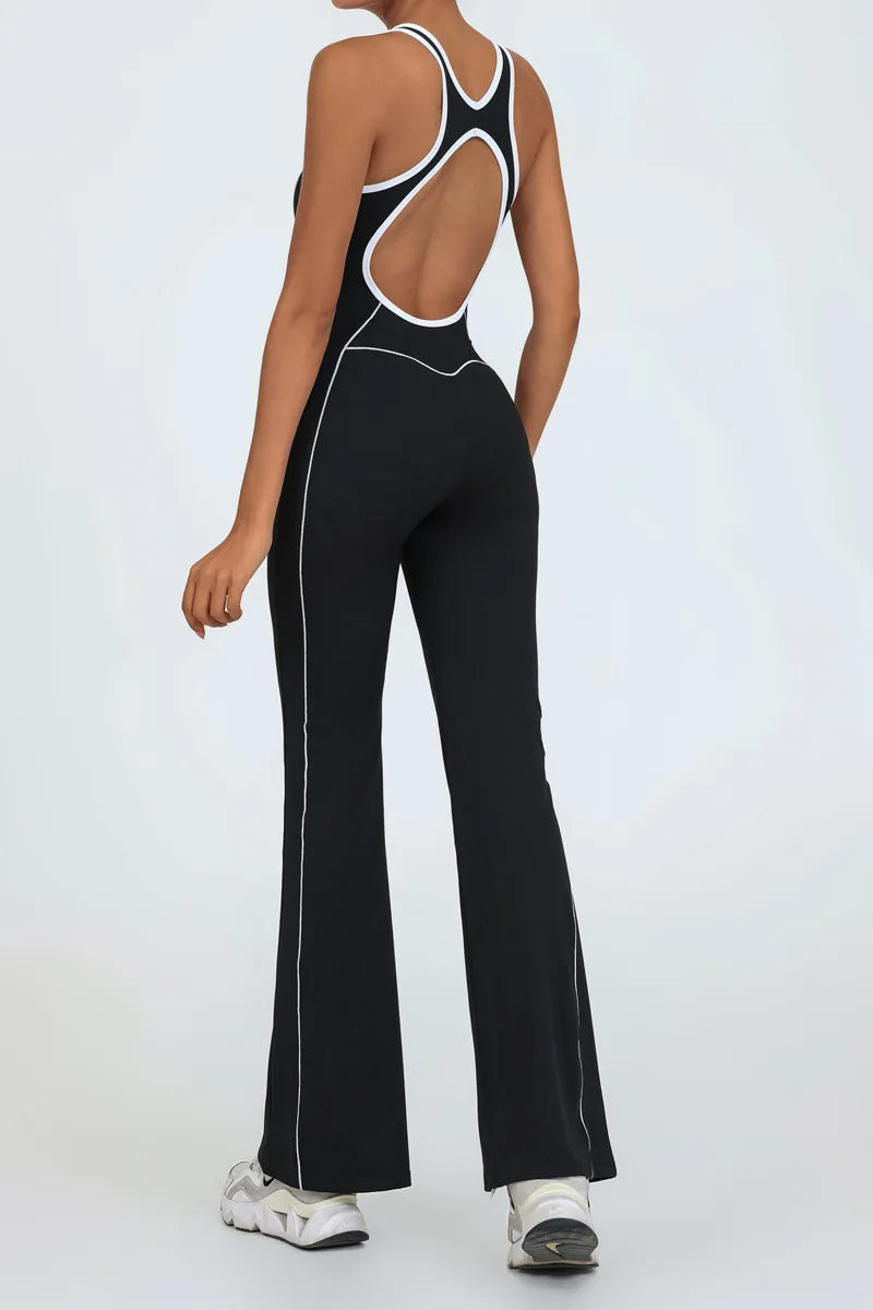 Backless Flare Yoga Jumpsuit