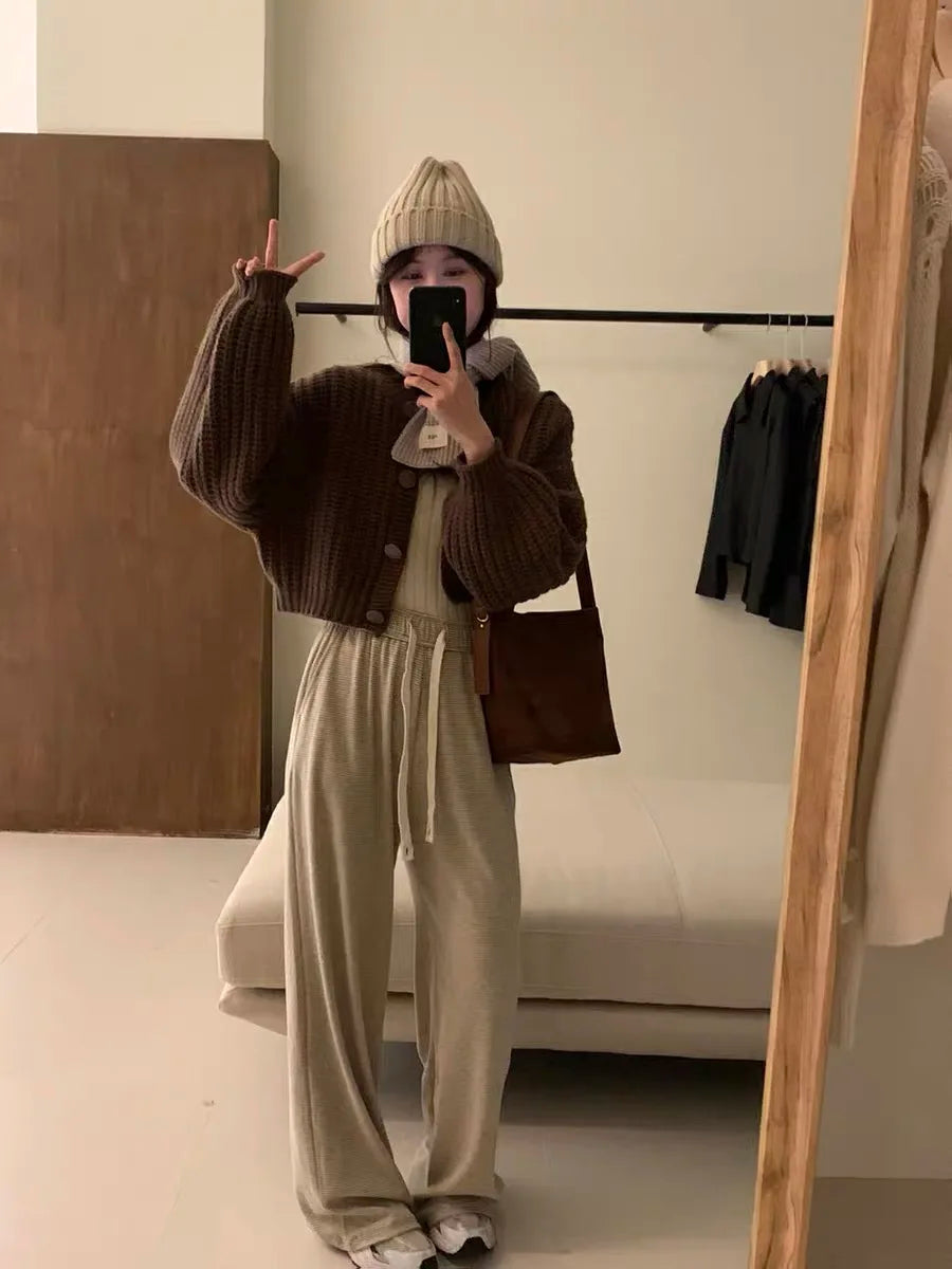 Short Knit Poncho Cardigan