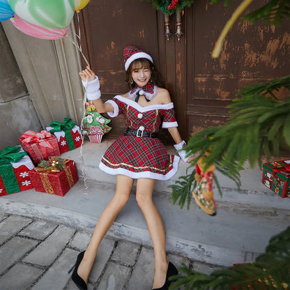 Red Checkered Santa Christmas Dress