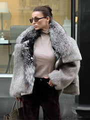 Faux Fur Collar Woolen Coat