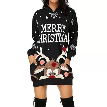 Plus Size Hooded Sweatshirt Dress