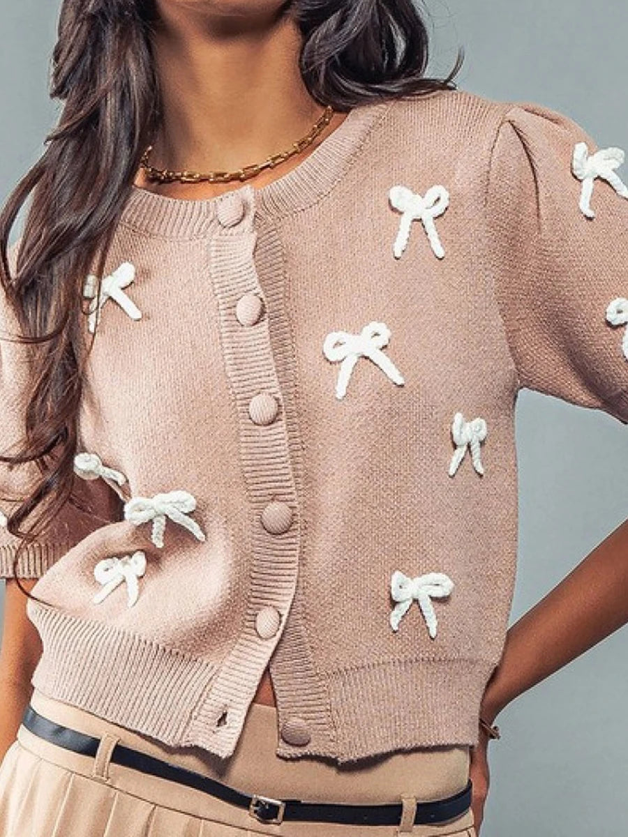 Round Neck Button Cardigan