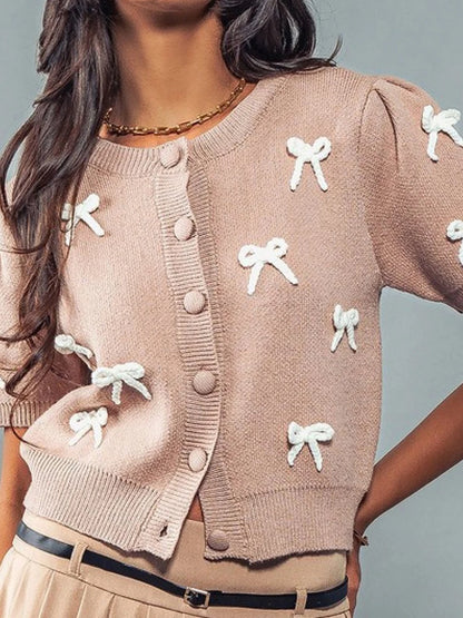 Round Neck Button Cardigan