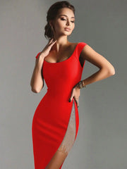 Sexy Slit Evening Bodycon Dress