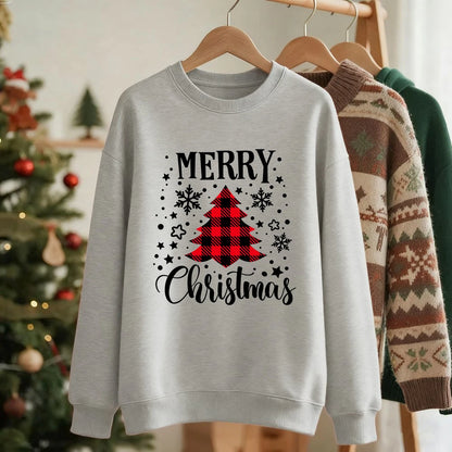 Red Christmas Tree Print Sweatshirt