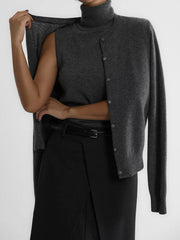 O-Neck Single-Breasted Knit Cardigan