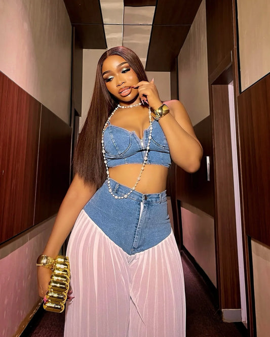 Denim Cami Wide Leg Set