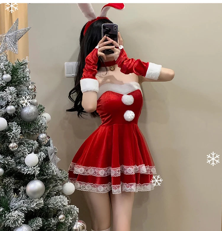 Rabbit Girl Christmas Cosplay Costume