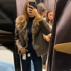 Faux Fur Patchwork Jacket