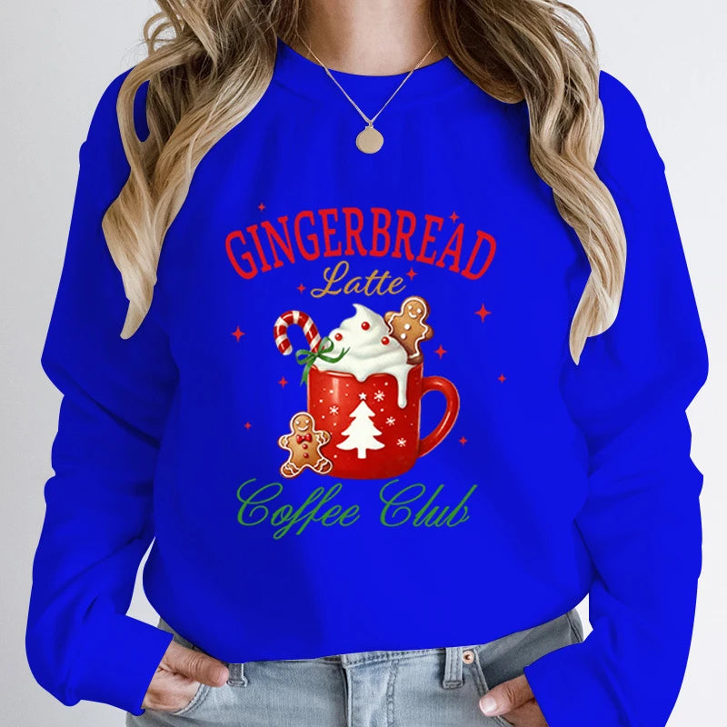 Christmas Gingerbread Latte Print Sweatshirt