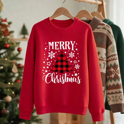 Red Christmas Tree Print Sweatshirt