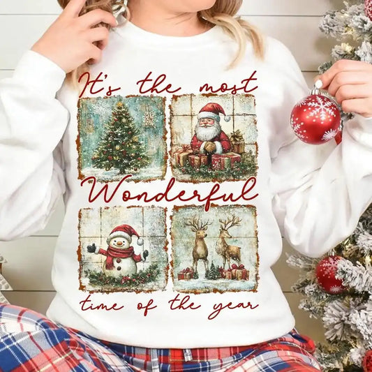Vintage Merry Christmas Fleece Sweater