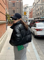 PU Zipper Lapel Jacket