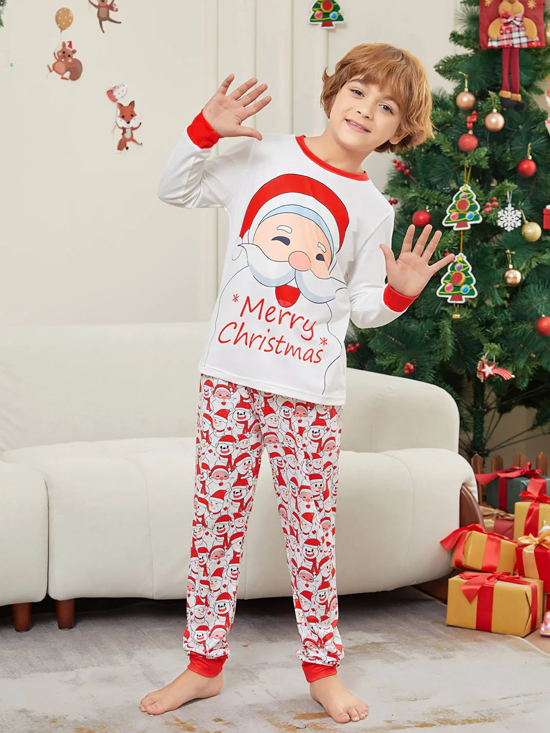 Santa Letter Print Family Pajama Set