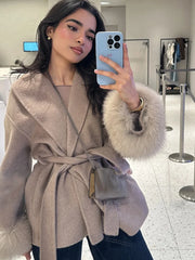 Woolen Stand Collar Coat