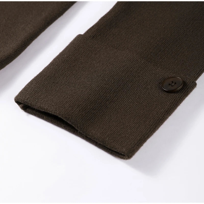 Solid Button V-Neck Cardigan