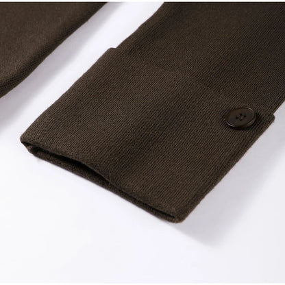 Solid Button V-Neck Cardigan