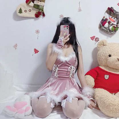 Off-Shoulder Santa Dress