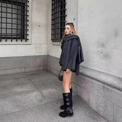 Woolen Scarf Decorated Jacket