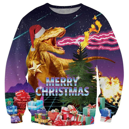 3D Goat Print Ugly Christmas Sweater